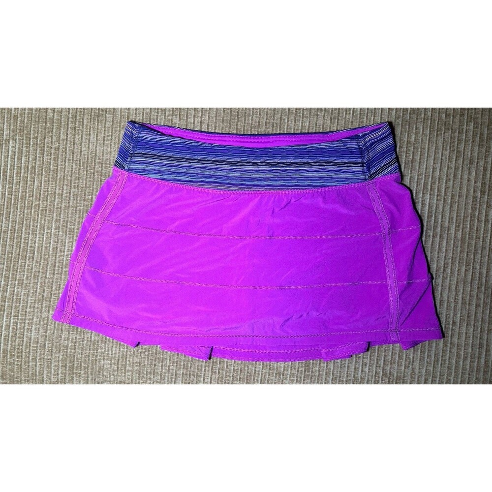 Lululemon Pace Setter Skirt Womens 8 Purple Athletic Running Skort Gym Training